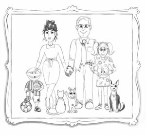 Digital artwork Yggy and family