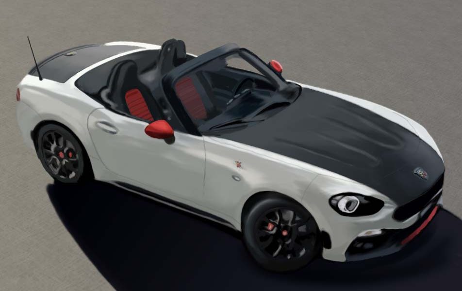 Digital painting Abarth 124 Spider