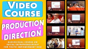 YouTube thumbnail design for an online video course on social entrepreneurship produced and directed by Phaedon Z, featuring bold titles and still frames from the videos