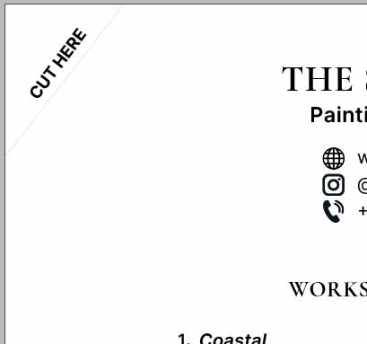 Physical 'CUT HERE' guide at the top corner for the physical document